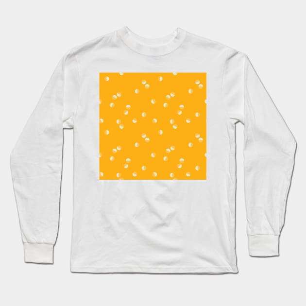 Scattered Dots Minimalist Geometric Pattern - Garden Marigold Long Sleeve T-Shirt by Charredsky